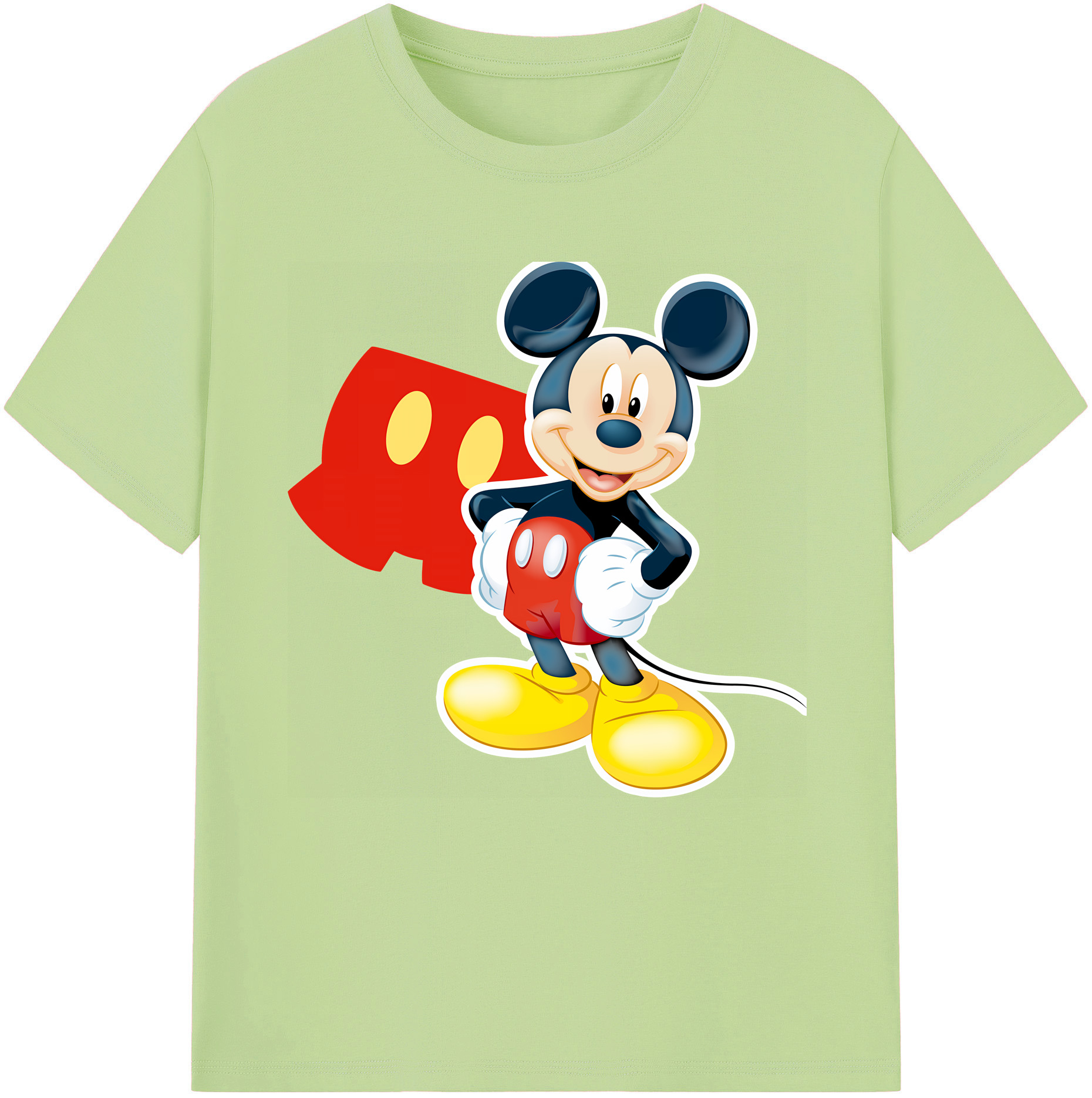 （画像用） ミッキーマウス Mickey Mouse 綿100％半袖Tシャツ（フロントプリント）